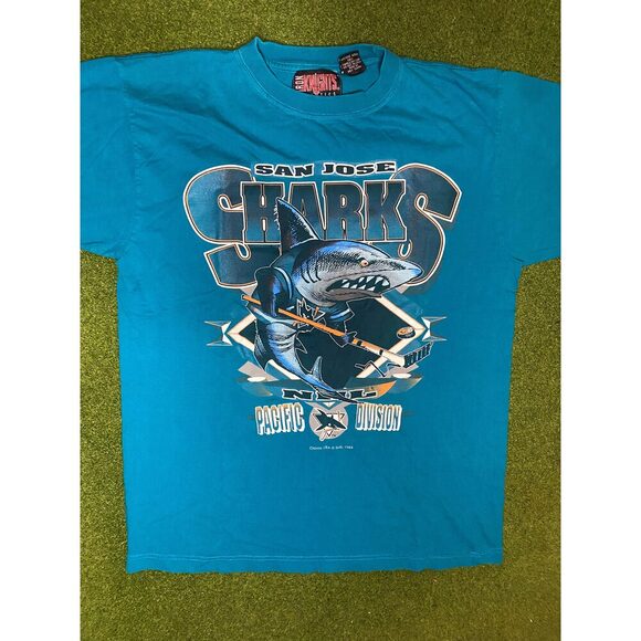 1994 San Jose Sharks - Double Sided - Vintage NHL T-Shirt (Medium)